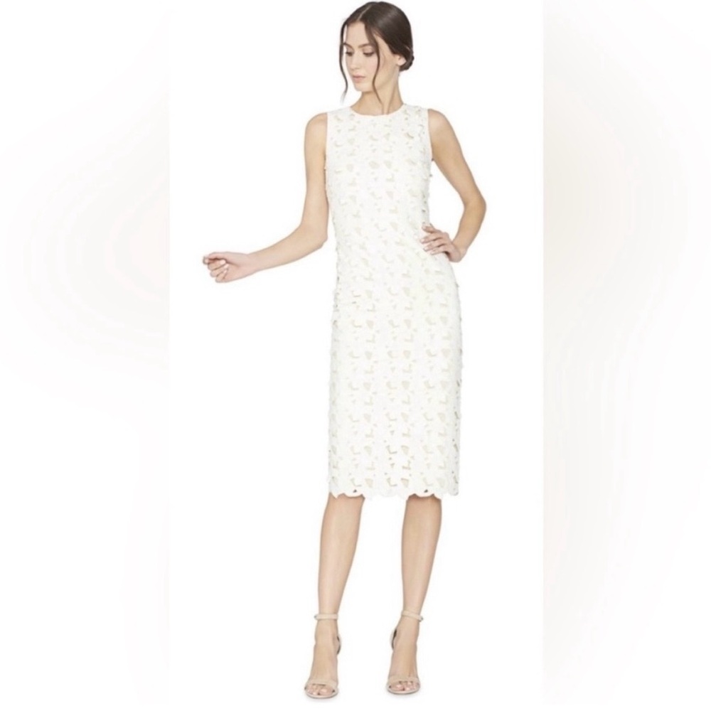 ALICE + OLIVIA Fey Faux
Leather Dress | Sz 6 | Cream + Nude |